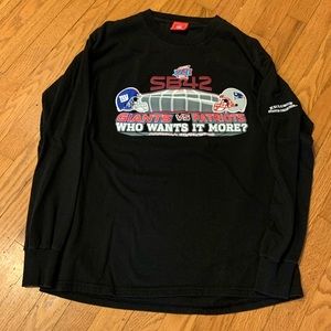 Vintage 2008 New York Giants vs New England Patriots Super Bowl 42 NFL Shirt